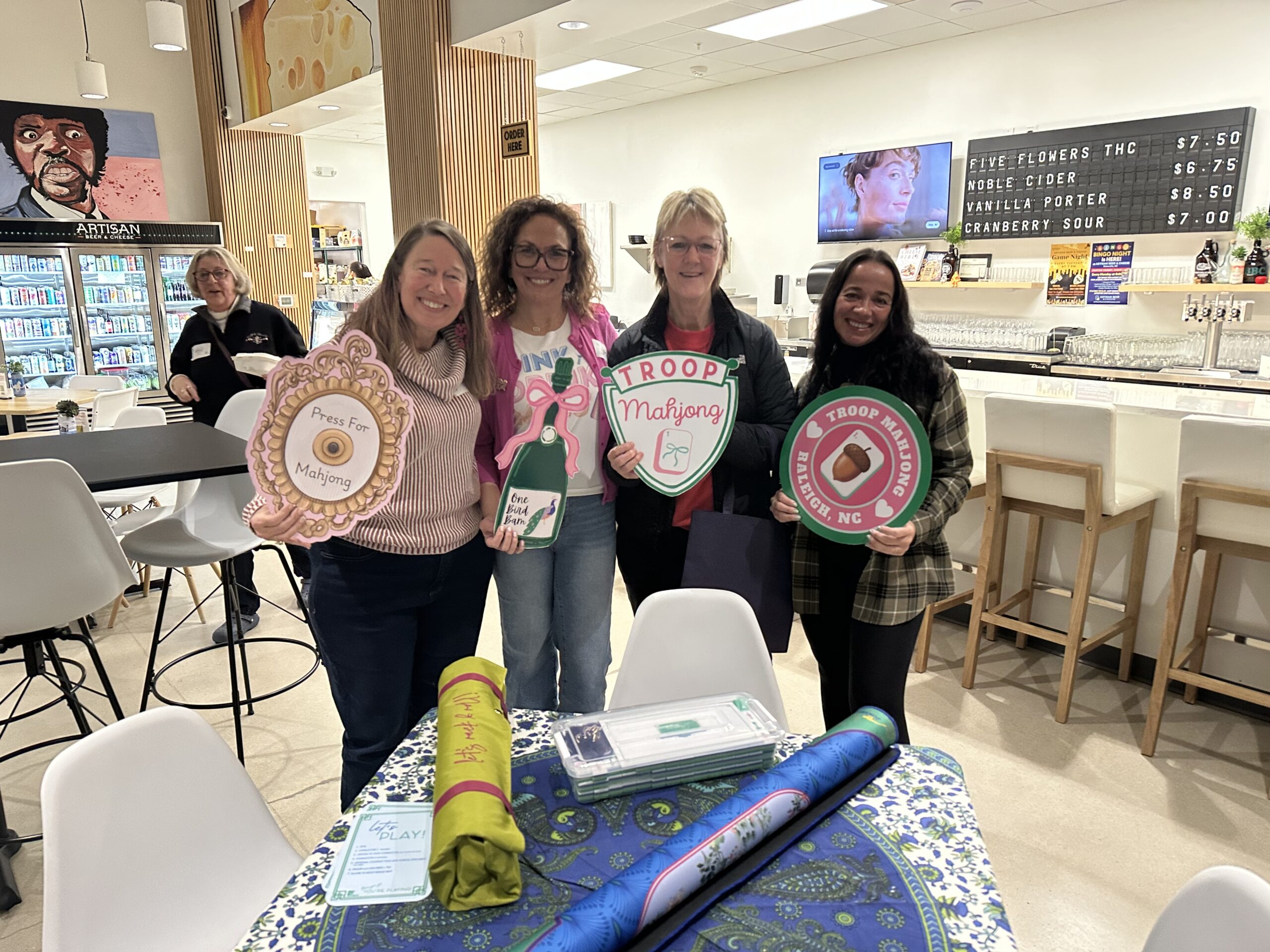 Four mahjong players at Artisan Beer & Cheese