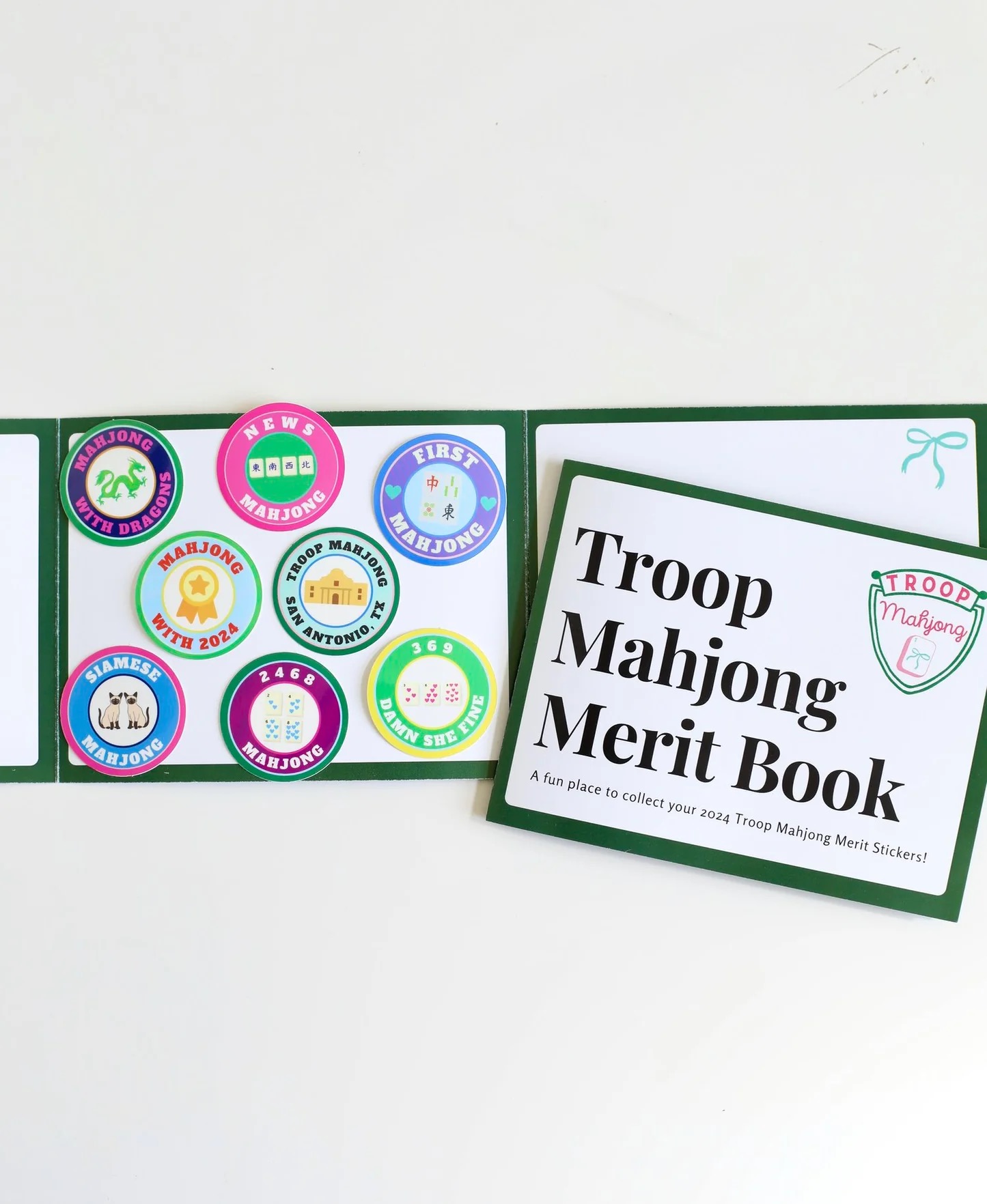 Troop Mahjong Merit Book with Stickers