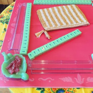 The Mahjong House Island Border Hot Pink Mat